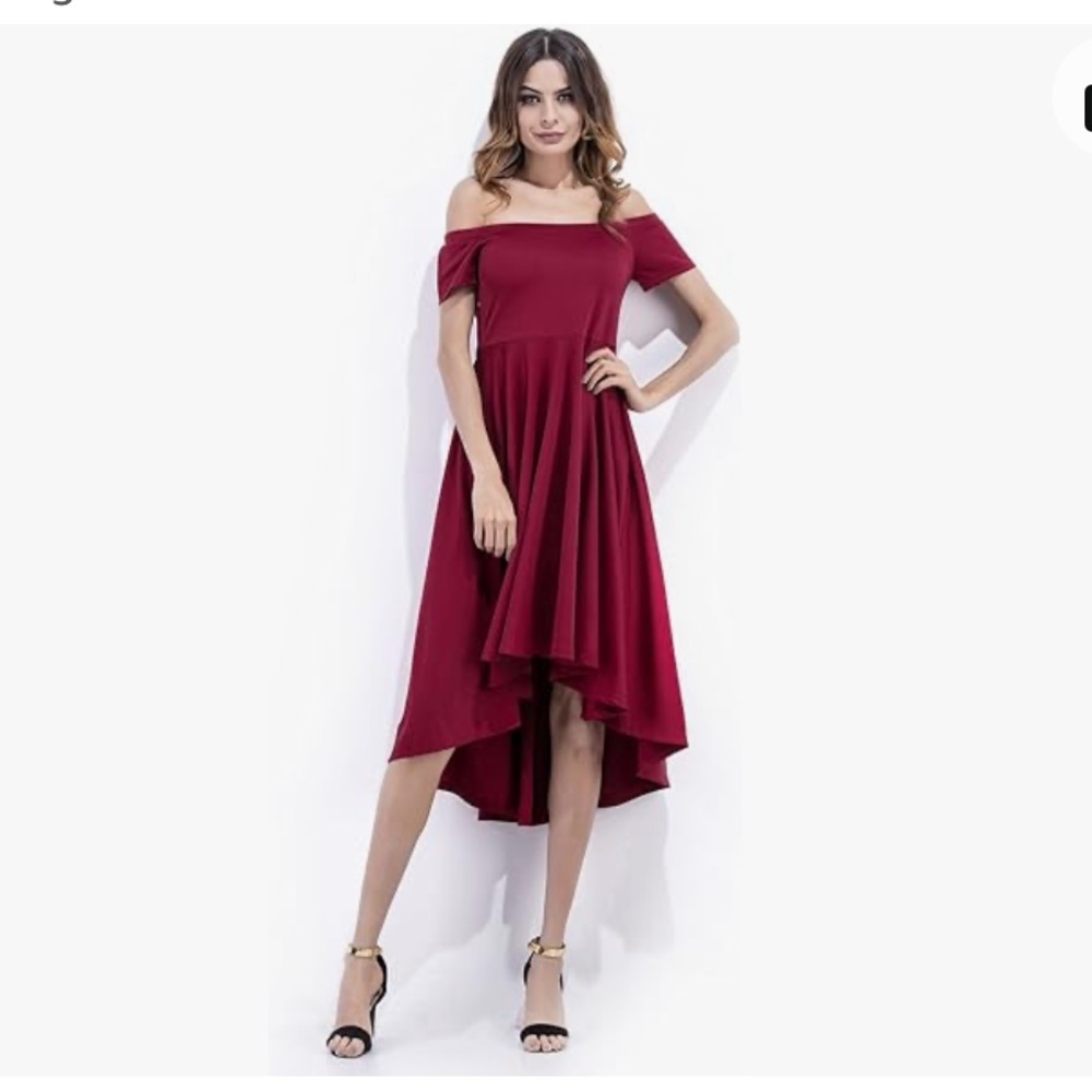 Off shoulder skater style dress